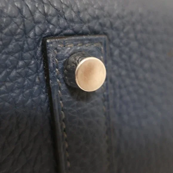 HERMES BIRKIN 35CM BLUE DE MALT CLEMENCE LEATHER PALLADIUM HARDWARE 2009 - Picture 12 of 16